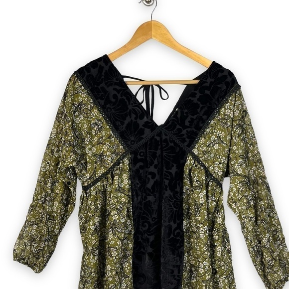 4 for $20 SALE! POL Semi Sheer Embroidered Baby Doll Top, Olive, Size M/L - Picture 3 of 10